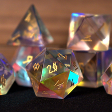 Prismatic Runes Glass Dice Set