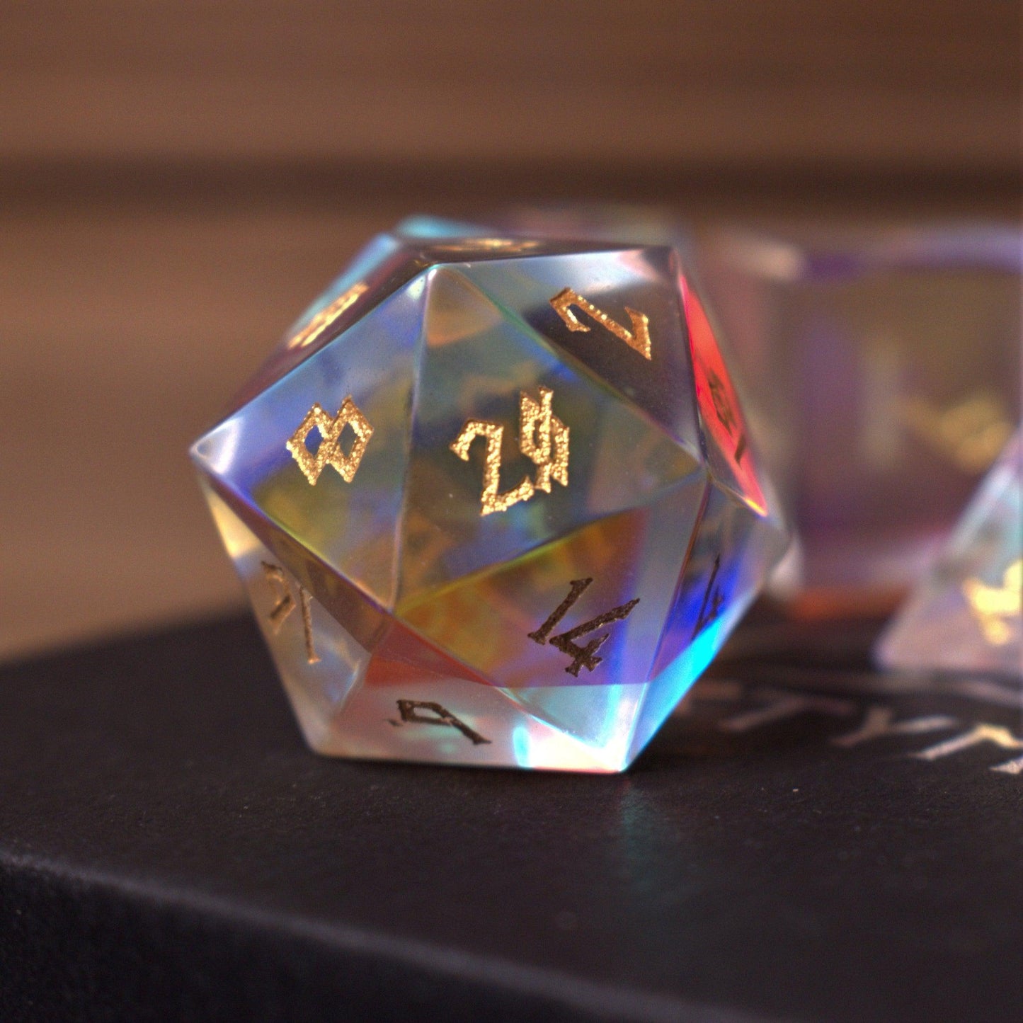 Prismatic Runes Glass Dice Set