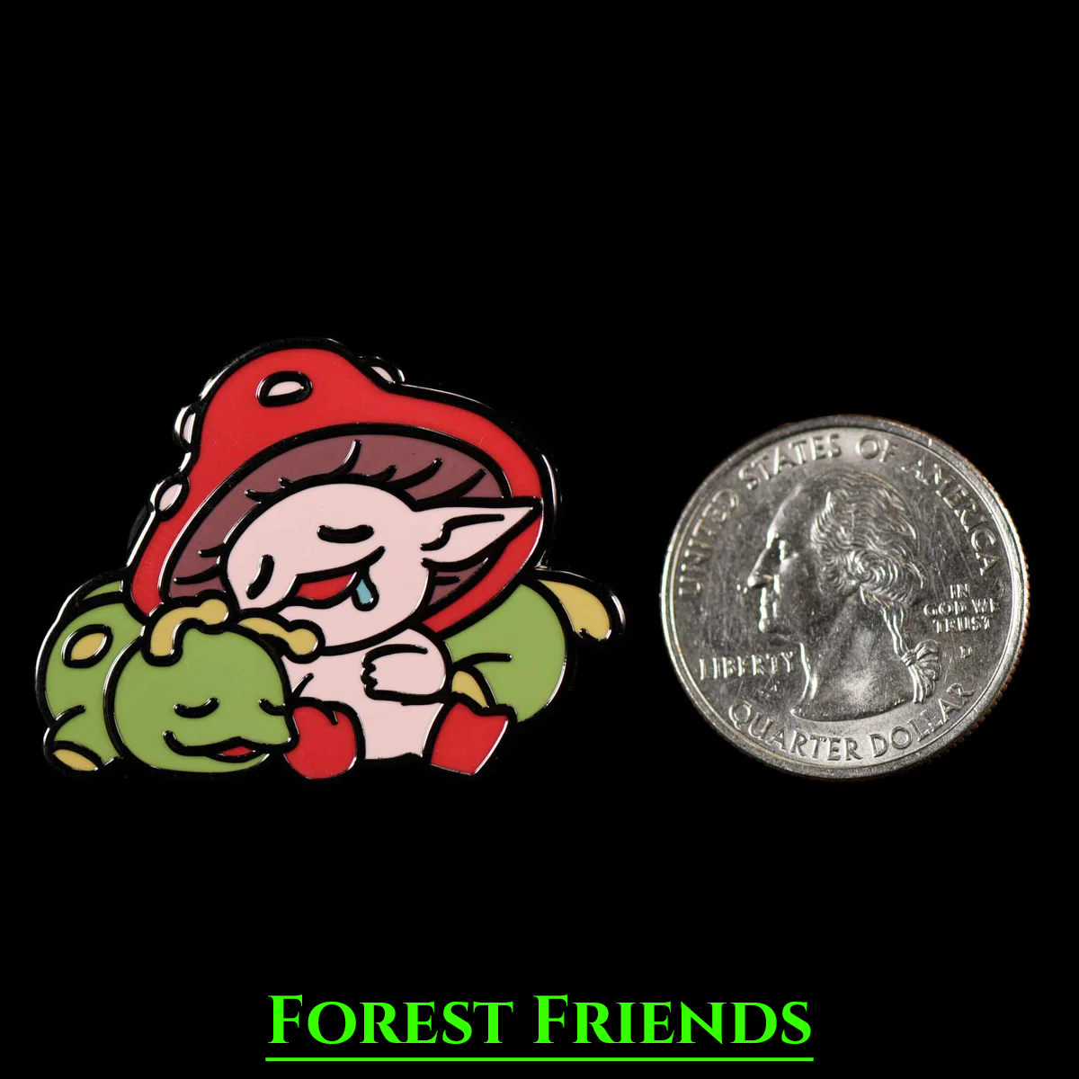 Mushroom Enamel Pin – DnD and TCG Accessory - Size Chart