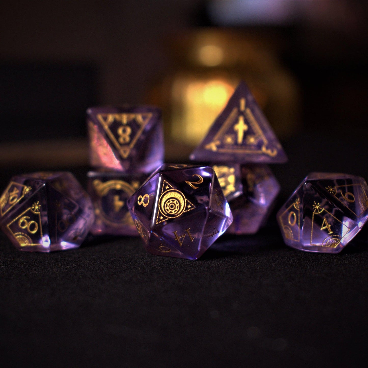 Astral Seal Purple Glass Dice Set
