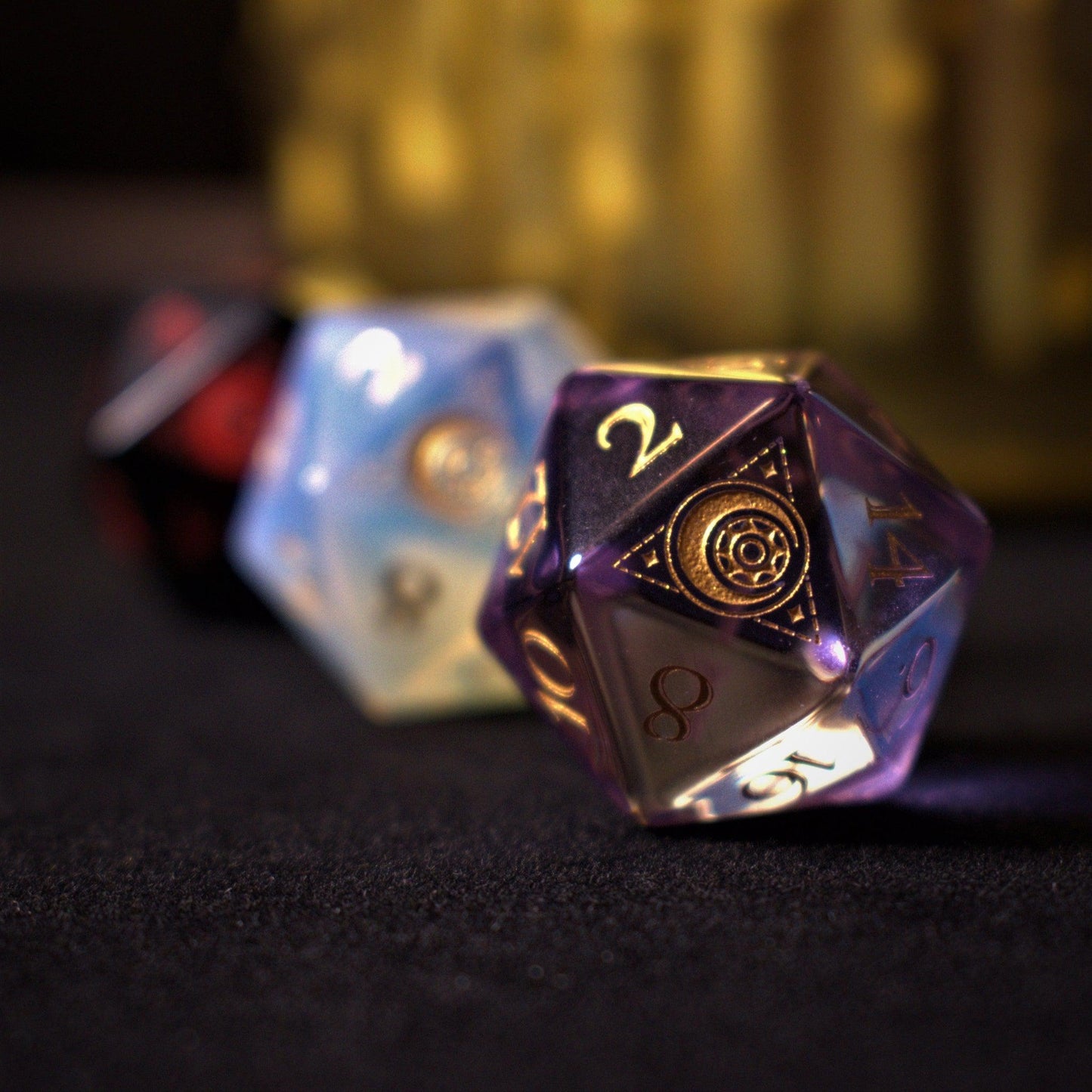 Astral Seal Purple Glass Dice Set