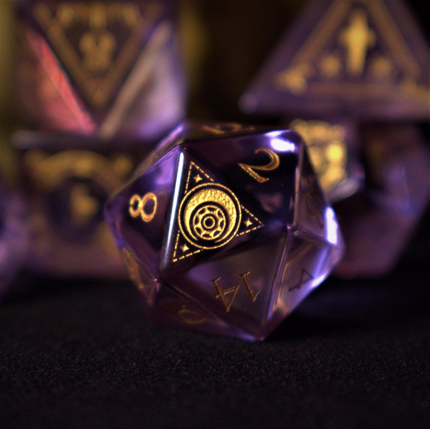 Astral Seal Purple Glass Dice Set