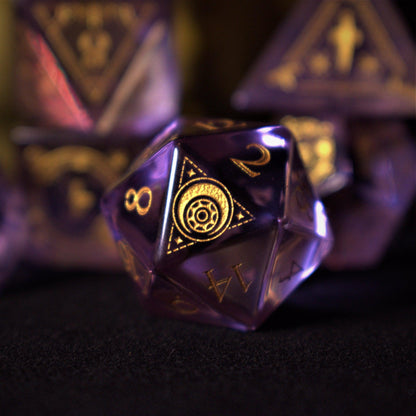 Astral Seal Purple Glass Dice Set