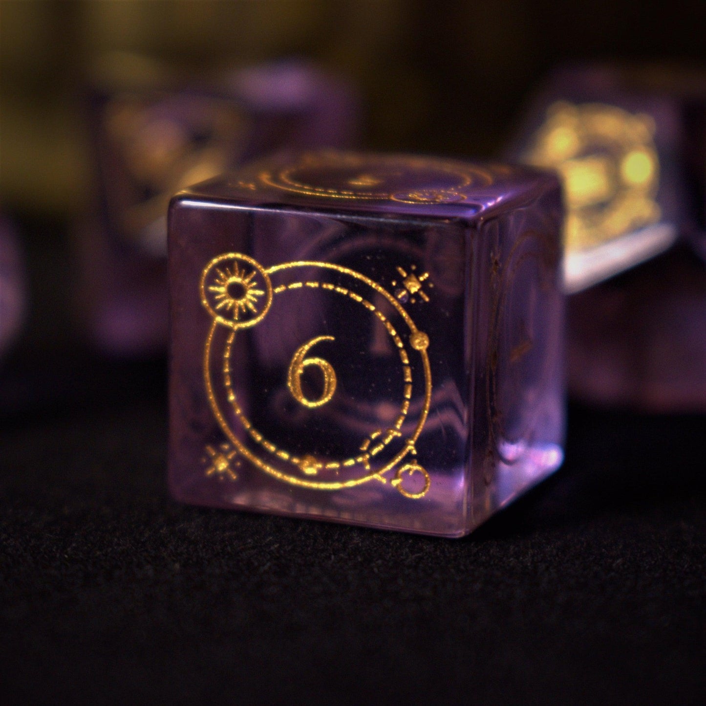 Astral Seal Purple Glass Dice Set