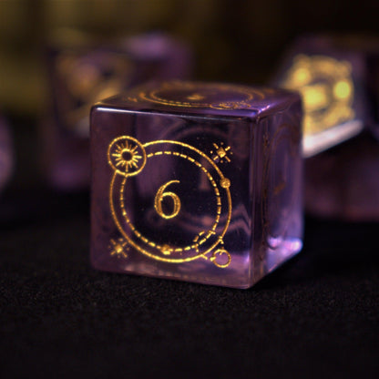 Astral Seal Purple Glass Dice Set