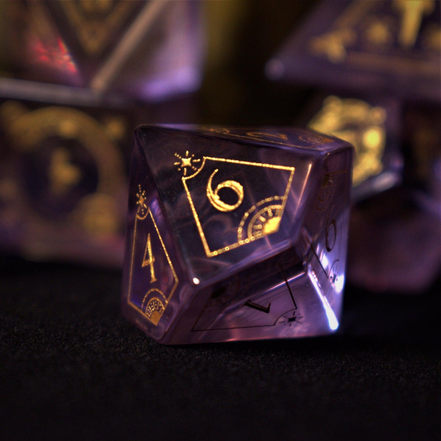 Astral Seal Purple Glass Dice Set