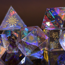 Aurora Frost Prism Glass Dice Set