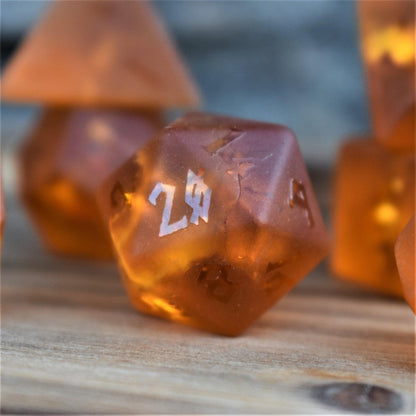 Molten Heart Glass Dice Set