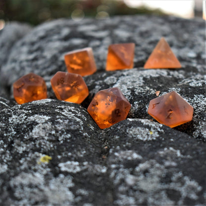 Molten Heart Glass Dice Set