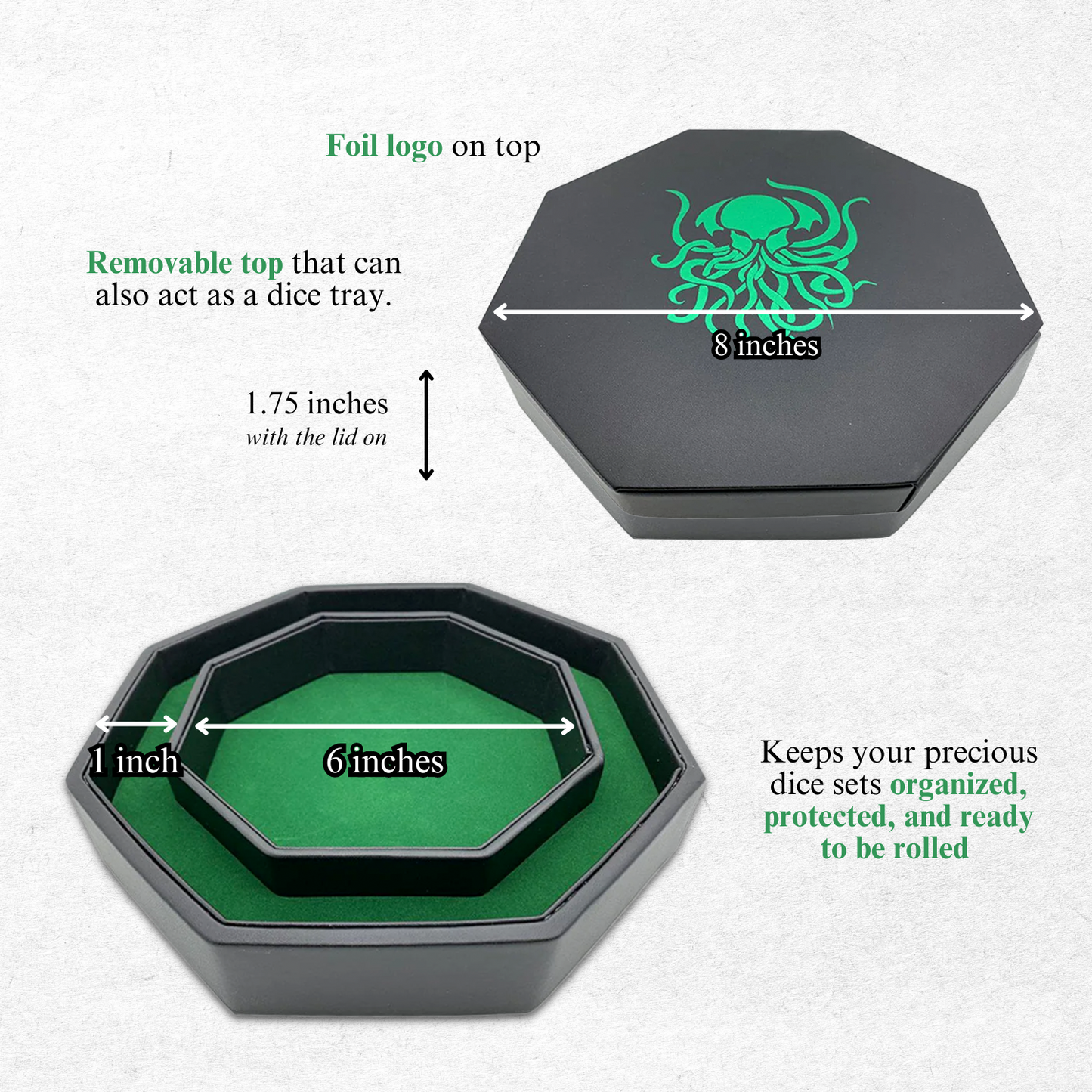 Green Cthulhu Dice Tray | Tray of Holding™