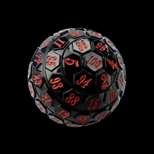 Giant D100 Acrylic Dice in Black and Red