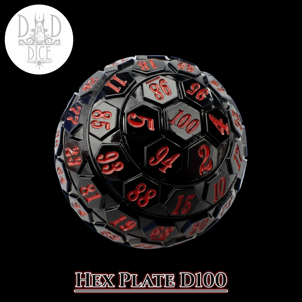 45mm Hex Plate D100 (Black with Red)