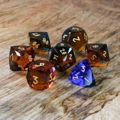 Frostfire Prism Glass Dice Set