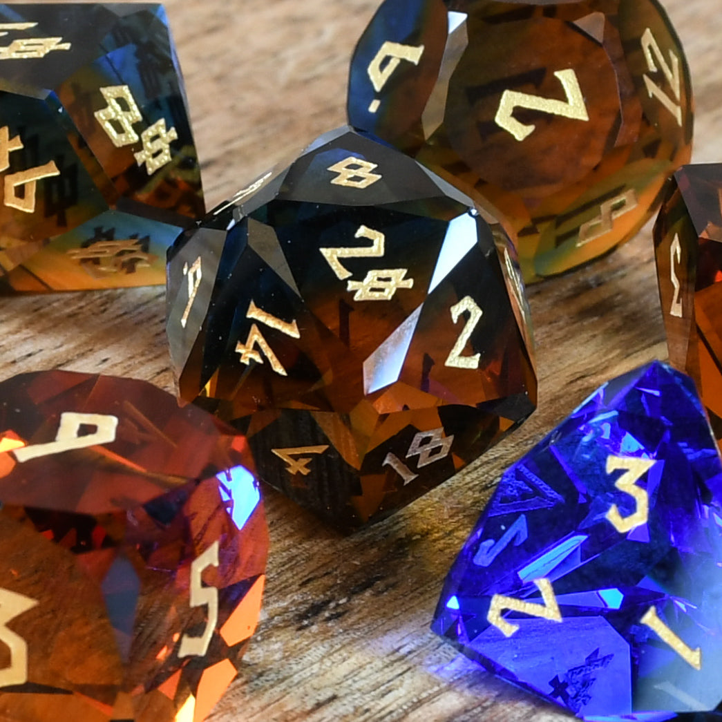Frostfire Prism Glass Dice Set