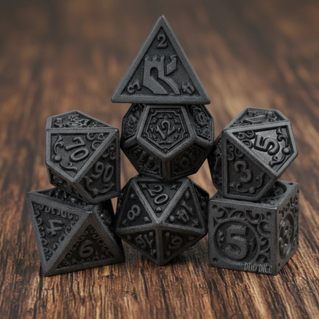 DnD Gray Acrylic Dice Set - Kingdom of Ash