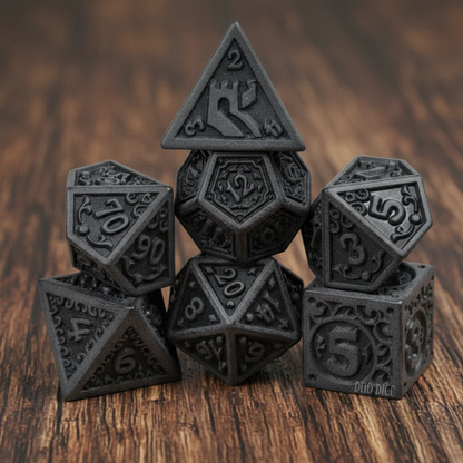 DnD Gray Acrylic Dice Set - Kingdom of Ash