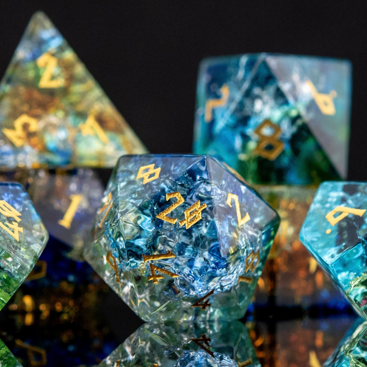 River's Stone Shattered Glass Dice Set