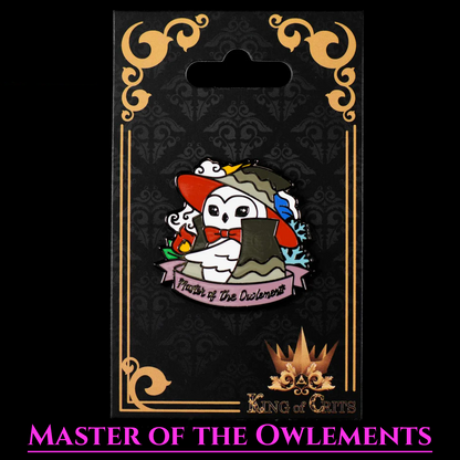 Owl Wizard Enamel Pin – DnD and TCG Accessory - Product Package