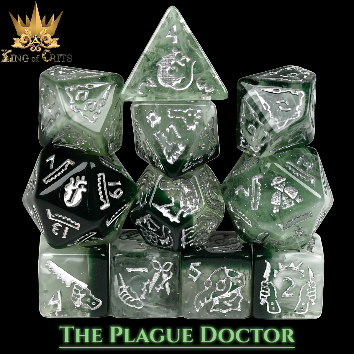 Plague Doctor - 11-Piece Dice Set