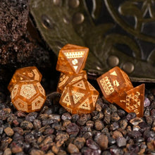Polynesian Sunfire Glass Dice Set