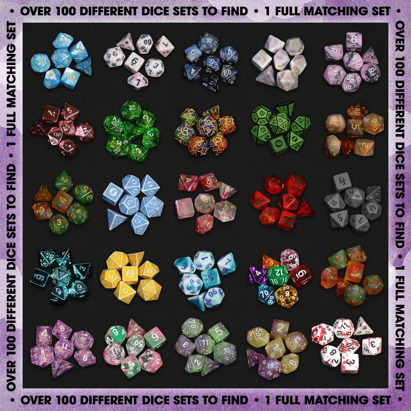 Premium Mystery Dice Set | DnD Dice + Pin + Sticker Bundle