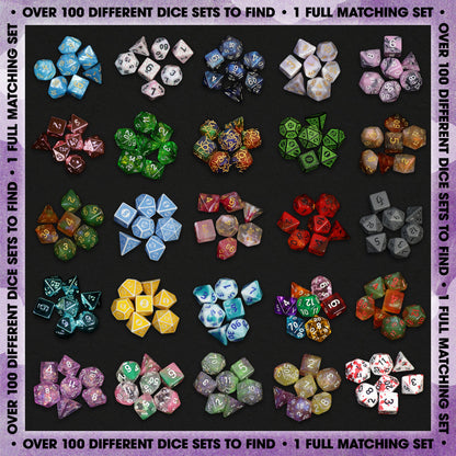 Premium Mystery Dice Set | DnD Dice + Pin + Sticker Bundle