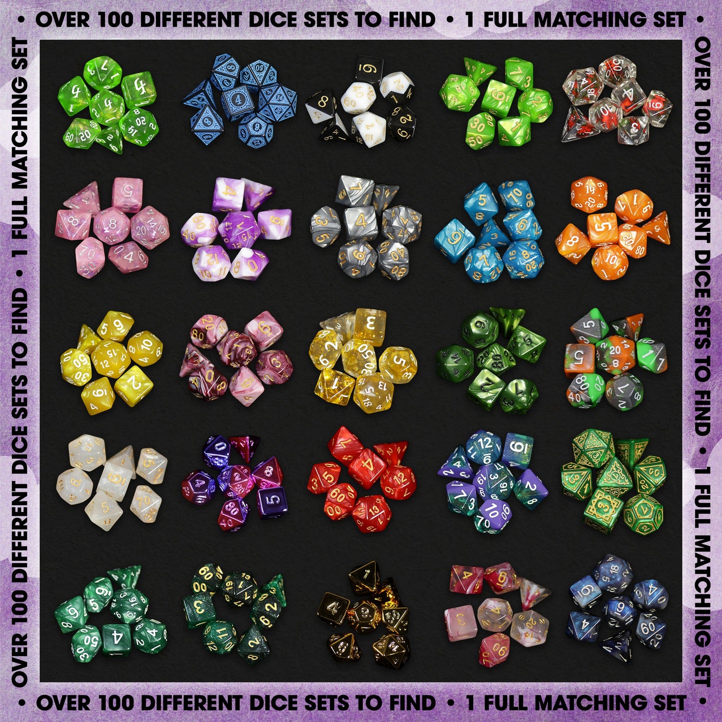 Premium Mystery Dice Set | DnD Dice + Pin + Sticker Bundle