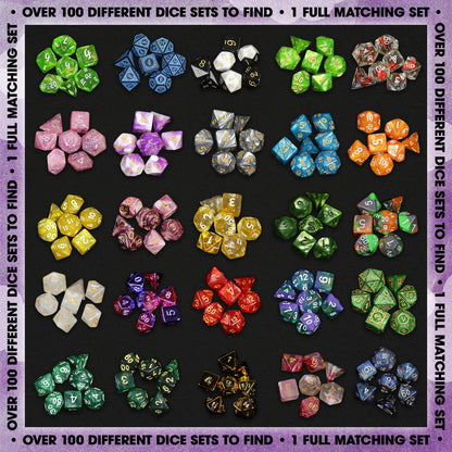 Premium Mystery Dice Set | DnD Dice + Pin + Sticker Bundle
