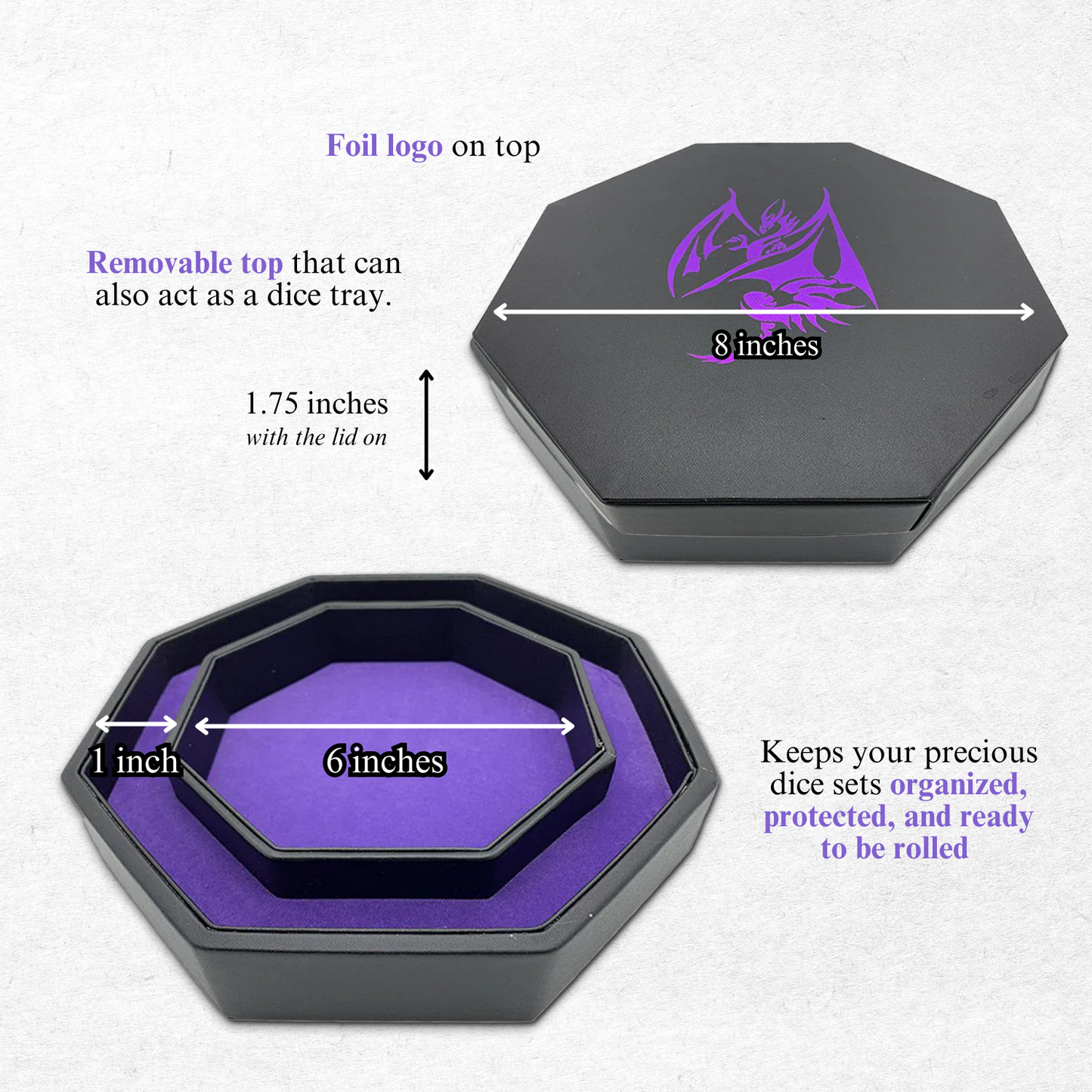 Purple Dragon Dice Tray | Tray of Holding™