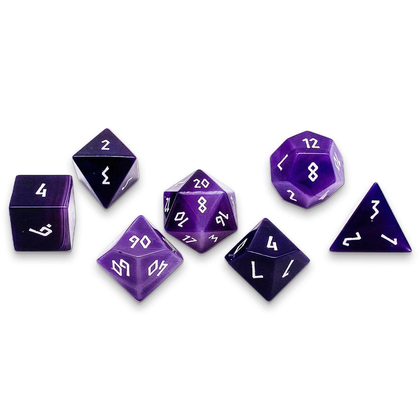 Purple Striped Agate Dice Set | Gemstone Dice