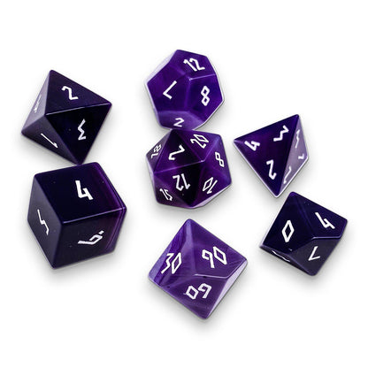 Purple Striped Agate Dice Set | Gemstone Dice