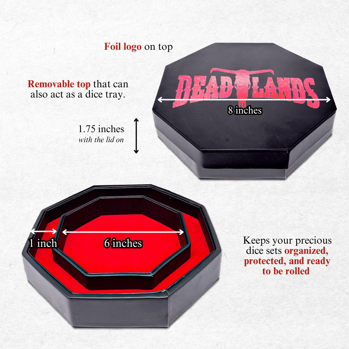 Red Deadlands™ Dice Tray | Tray of Holding™