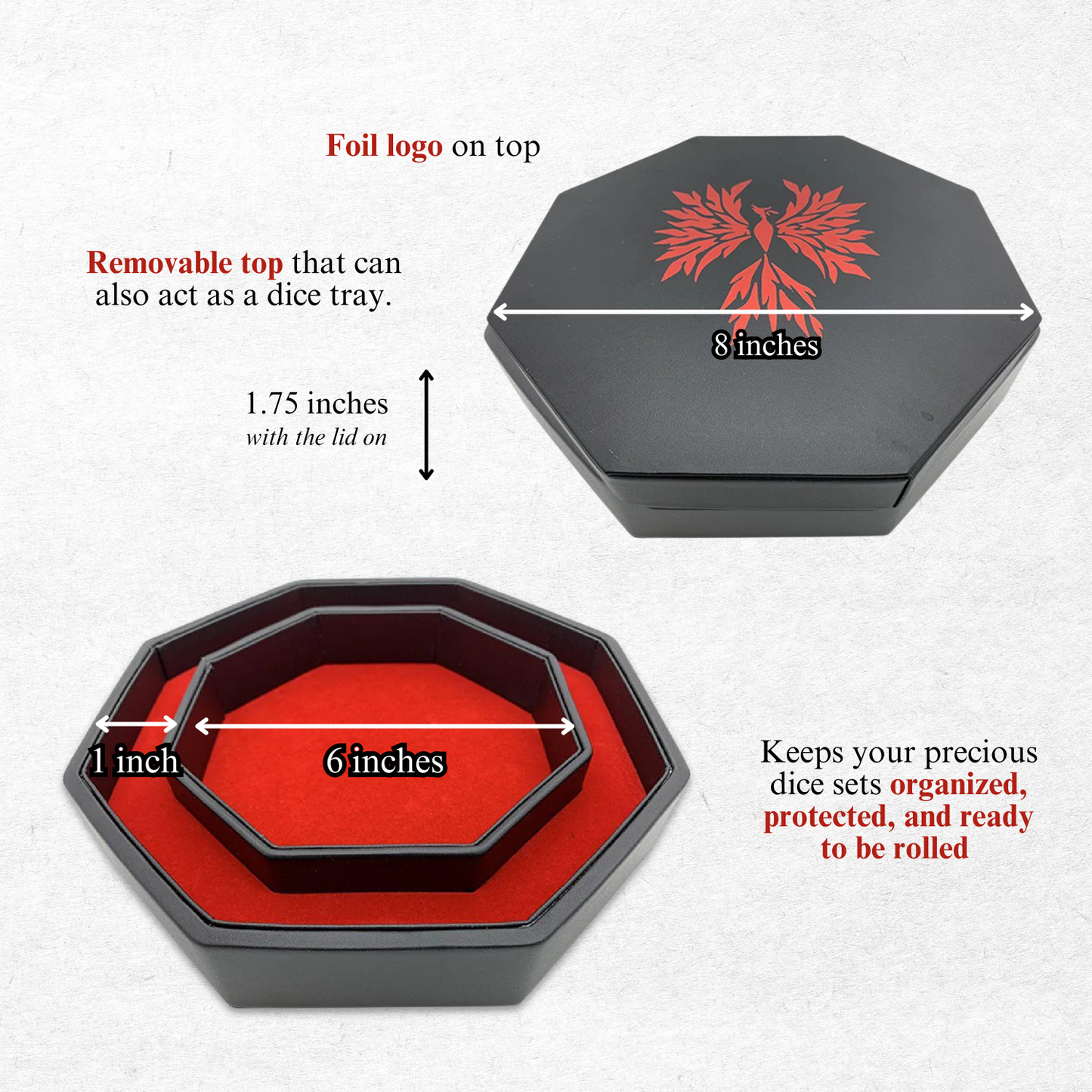 Red Phoenix Dice Tray | Tray of Holding™