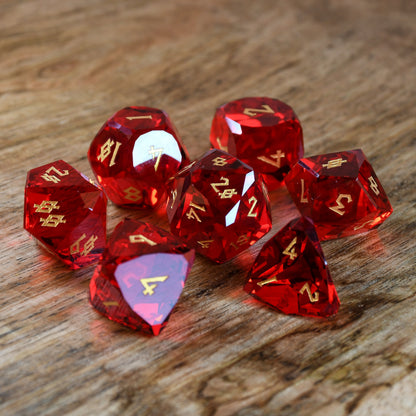Ruby Regent Glass Dice Set