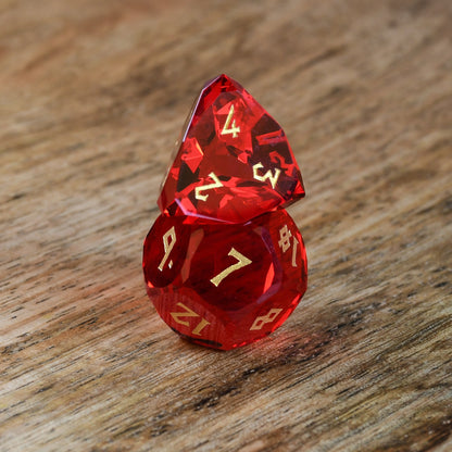 Ruby Regent Glass Dice Set