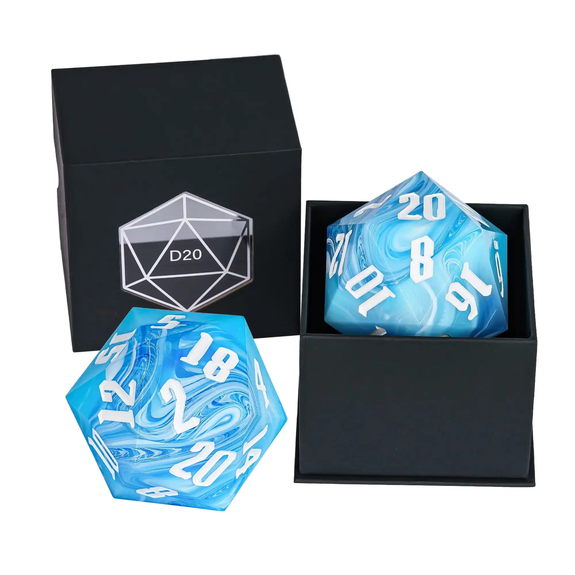 Crystal Giant D20 Die – Acrylic 20-Sided Polyhedral Dice