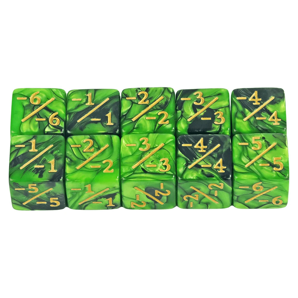 Acrylic Counter Dice Sets – 10-Piece D6 Token Dice Set