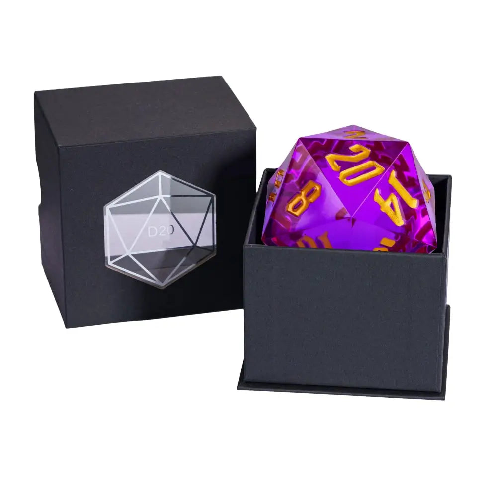 Crystal Giant D20 Die – Acrylic 20-Sided Polyhedral Dice