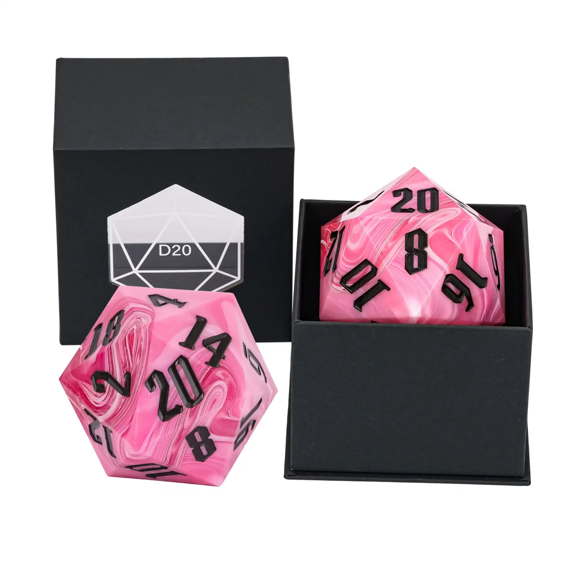Crystal Giant D20 Die – Acrylic 20-Sided Polyhedral Dice