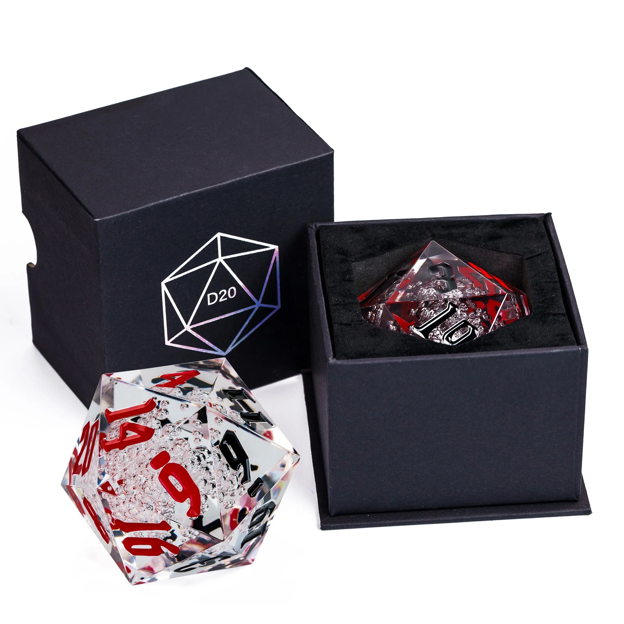 Crystal Giant D20 Die – Acrylic 20-Sided Polyhedral Dice
