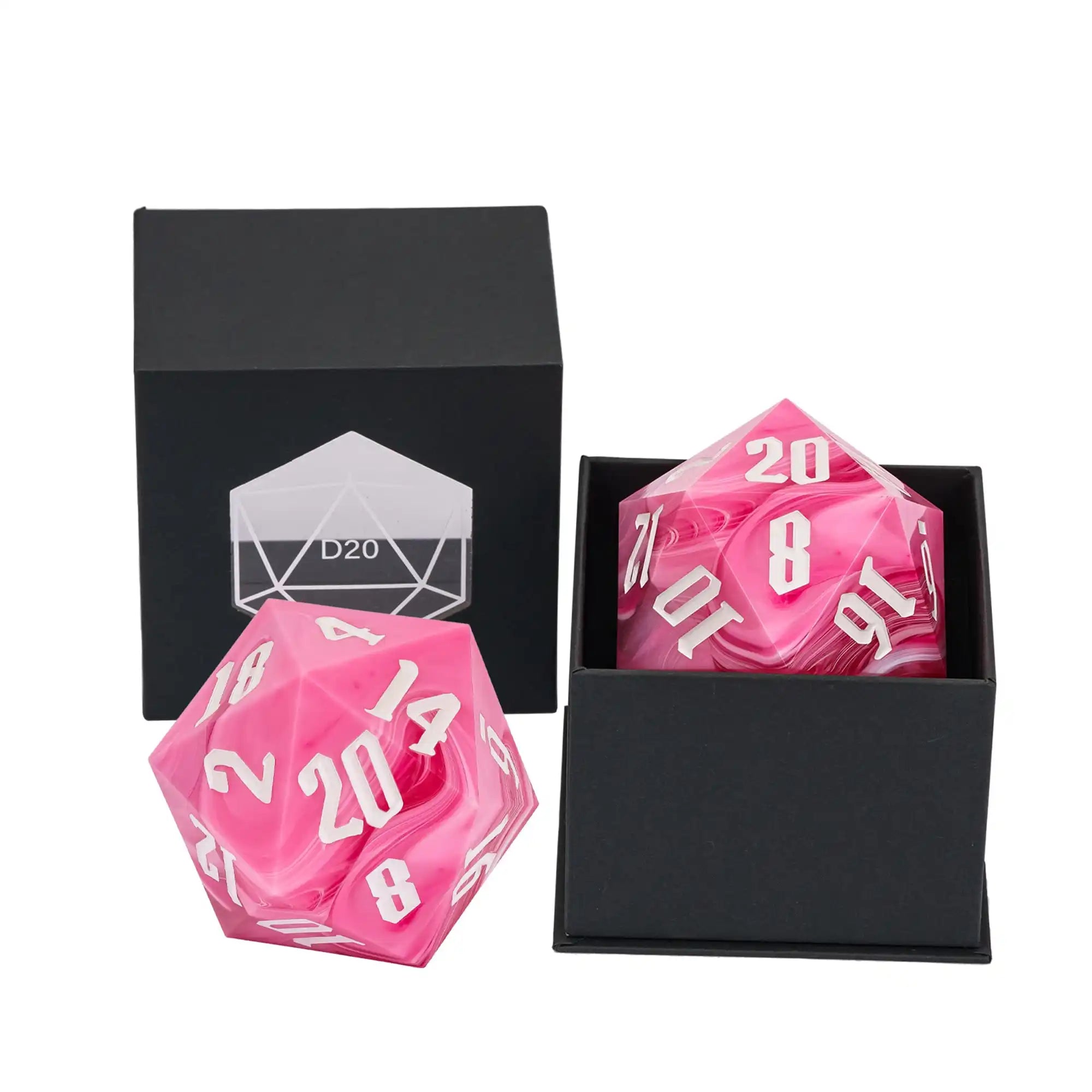 Crystal Giant D20 Die – Acrylic 20-Sided Polyhedral Dice