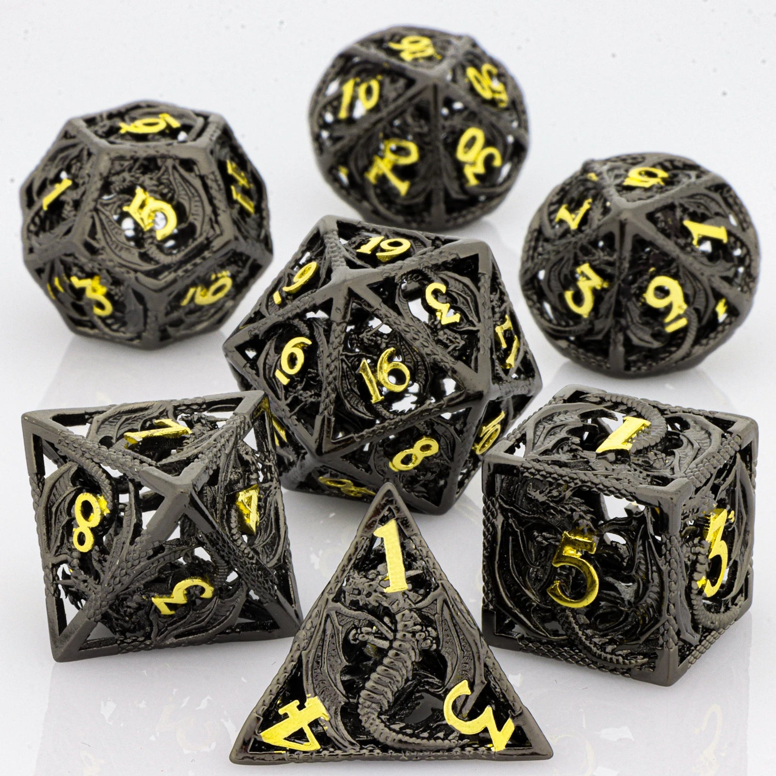 Winged Dragon Metal Dice Sets – 7-Piece Dice Set