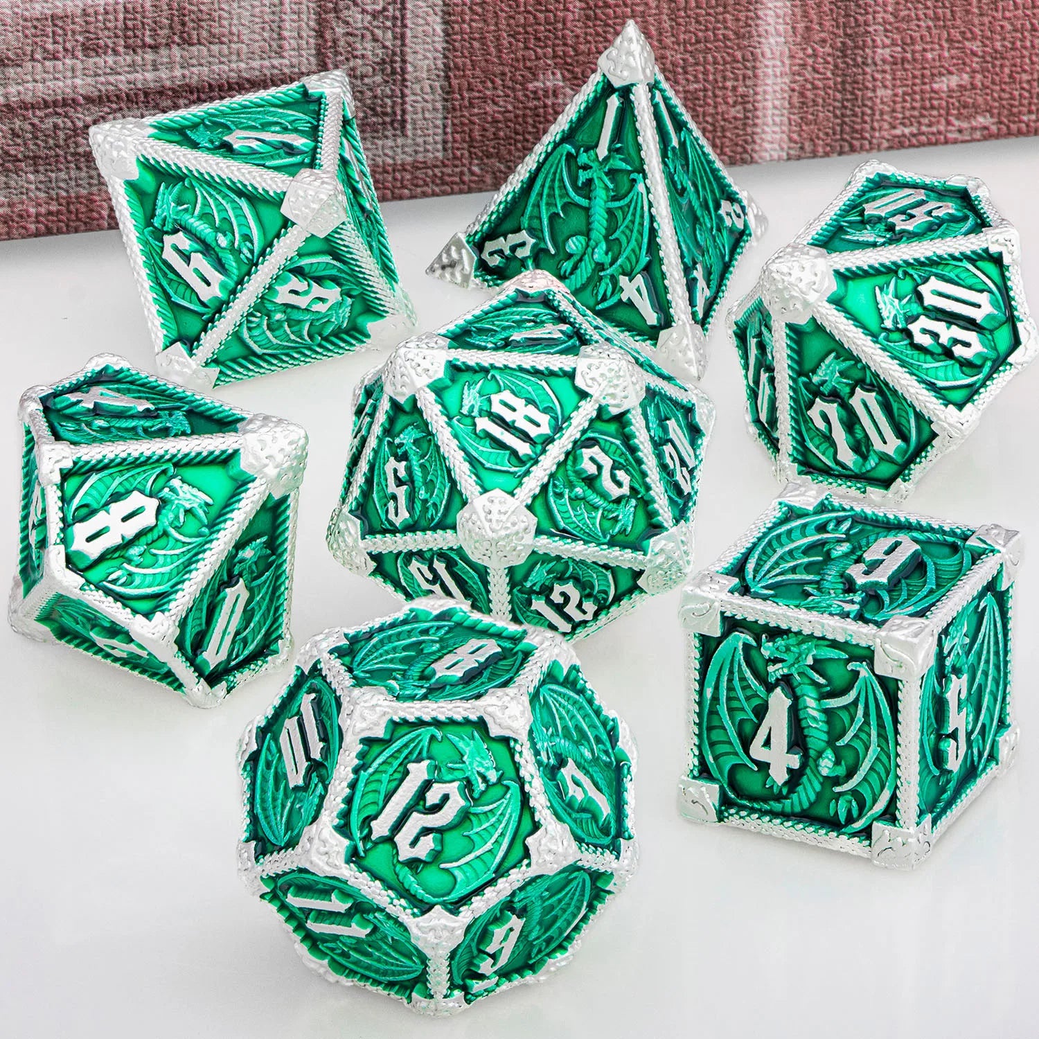 Furious Dragon Metal Dice Sets – 7-Piece Dice Set