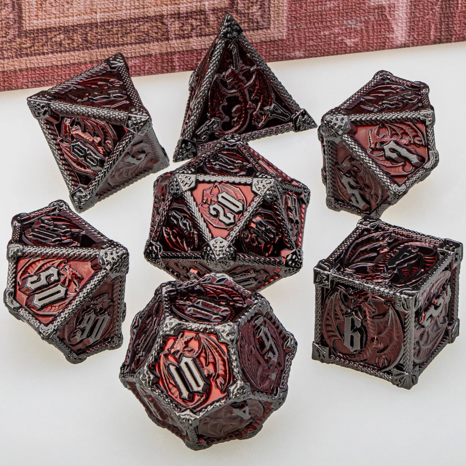 Furious Dragon Metal Dice Sets – 7-Piece Dice Set