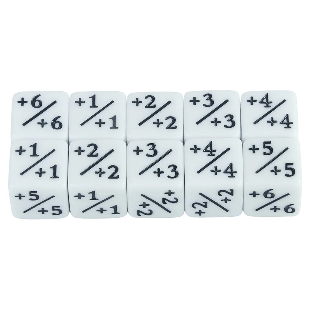 Acrylic Counter Dice Sets – 10-Piece D6 Token Dice Set