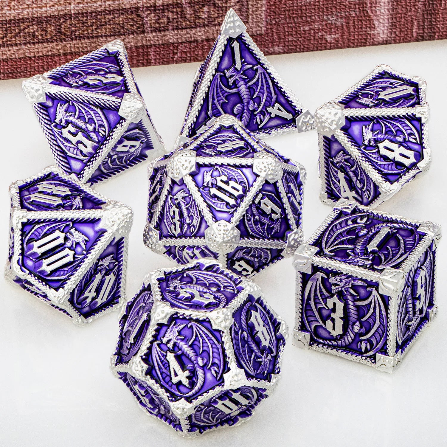 Furious Dragon Metal Dice Sets – 7-Piece Dice Set