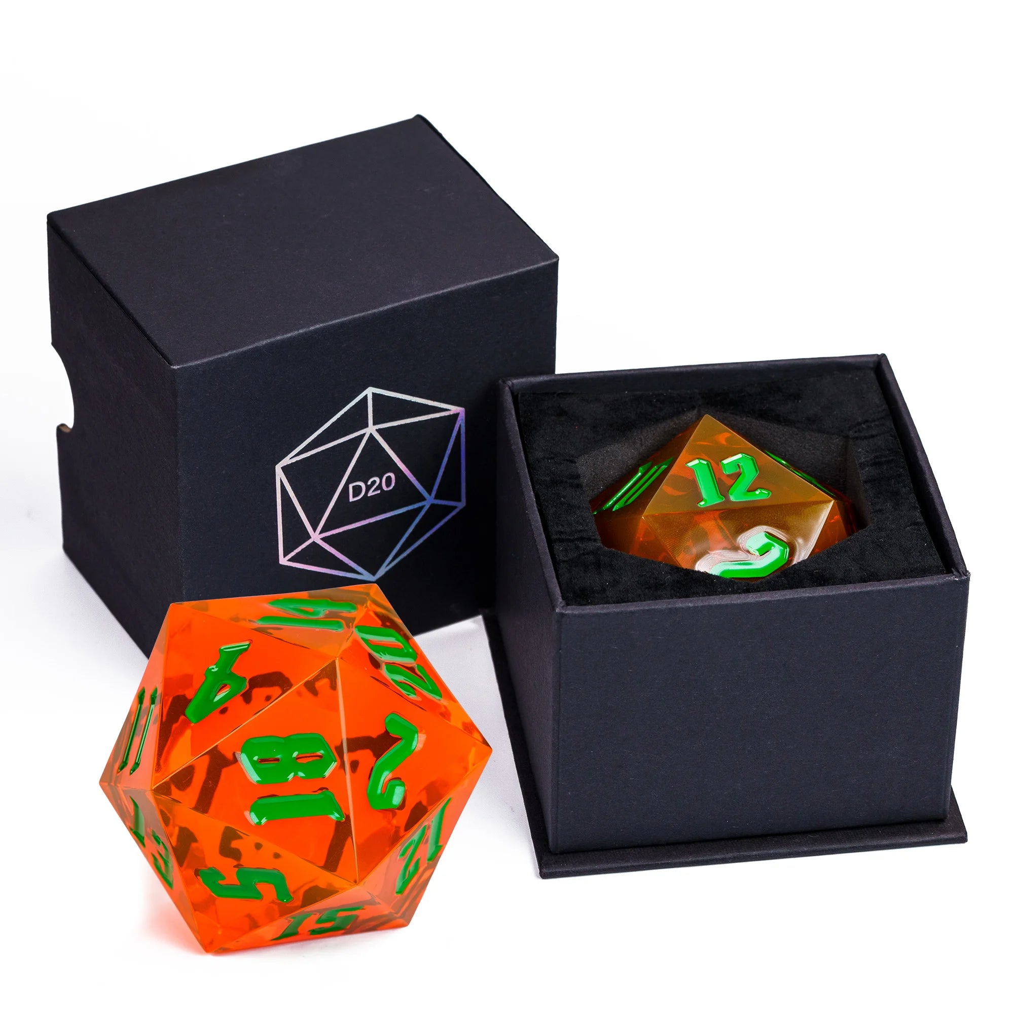 Crystal Giant D20 Die – Acrylic 20-Sided Polyhedral Dice