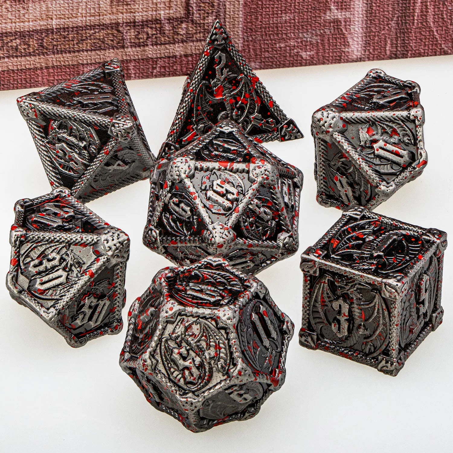Furious Dragon Metal Dice Sets – 7-Piece Dice Set