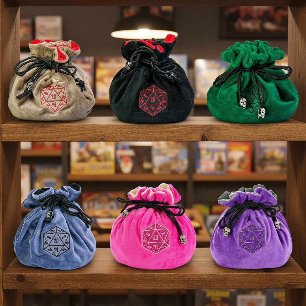 Flannelette Drawstring Dice Bags – Double-Layered