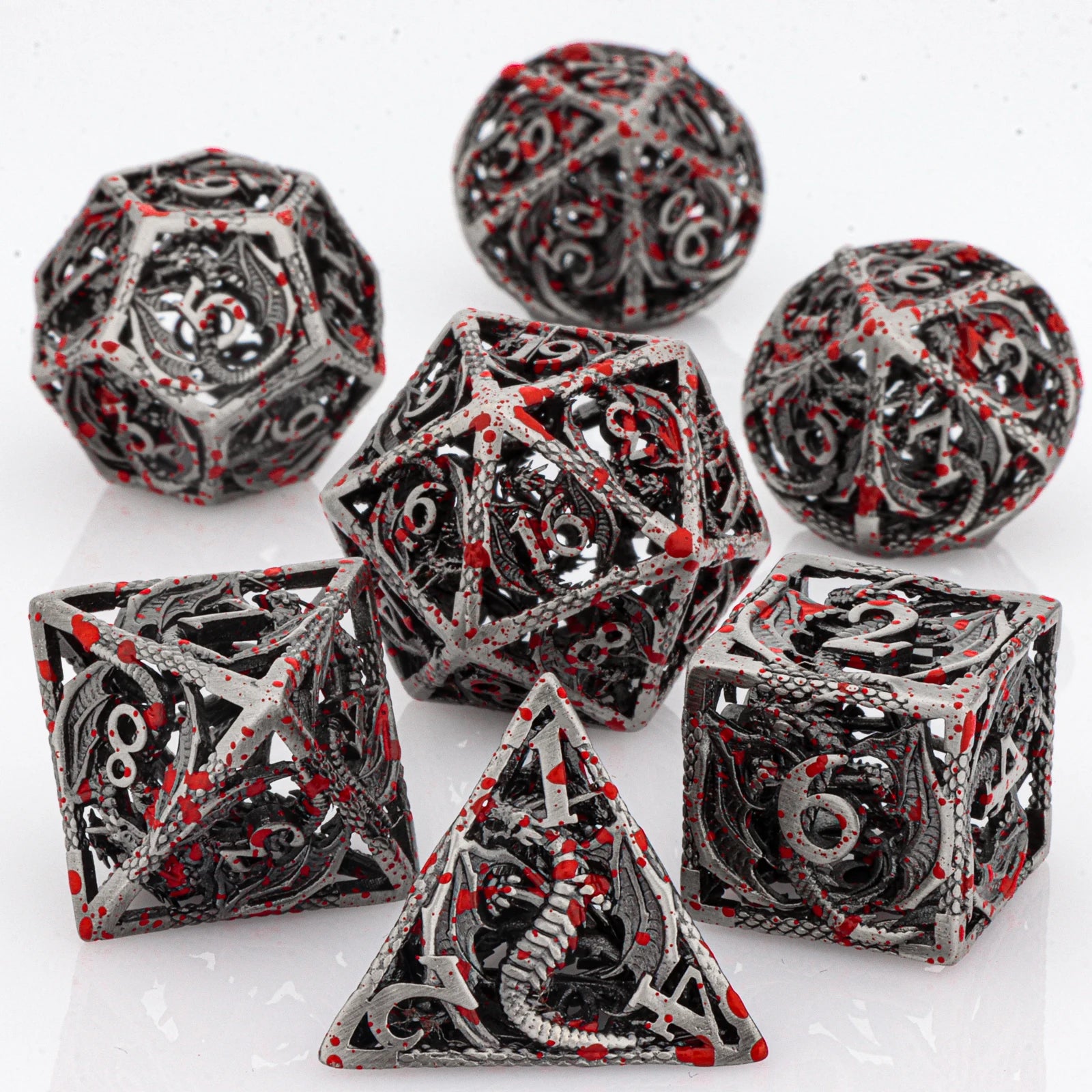 Winged Dragon Metal Dice Sets – 7-Piece Dice Set